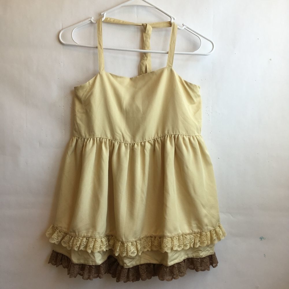 MATILDA JANE ELLIE Brown/Cream Smockedd HALTER TOP